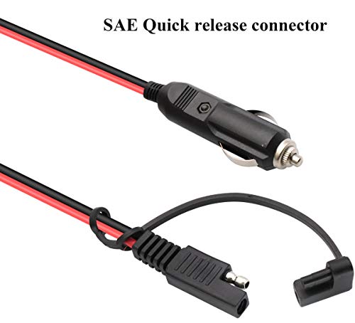Cigarette Lighter SAE Cable,16AWG 12V Cigarette Lighter Male Plug to SAE 2 Pin Quick Release Disconnect Connector Plug Adapter Extension Charging Cable with Fuse and Switch(2.4m/7.8ft-M) - color: 2.4m-Male-Switch