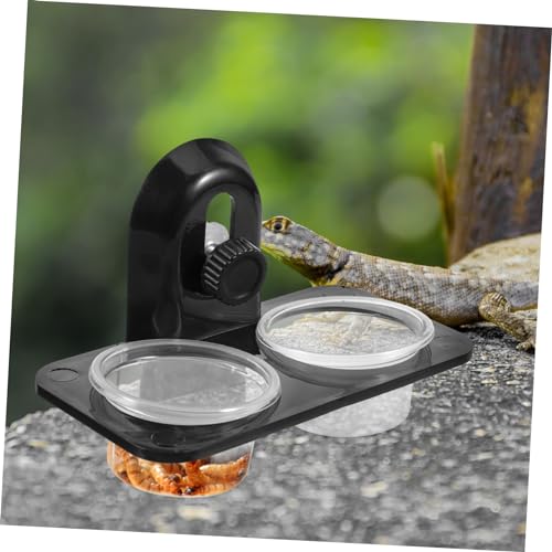 Toddmomy Reptile Feeding Bowl Container for Lizards Turtles Geckos and Durable Screw Type Design with Dual Compartment Easy to Clean Feeding Supplies for Reptiles