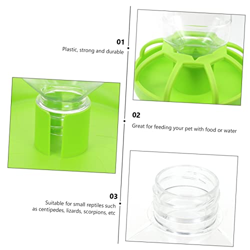 BESTonZON 2-Pack Reptile Feeding Dish Water Bowl Set Plastic Tortoise Food Holder Drainage Suitable for Lizards Bearded Dragons and Aquatic Pets