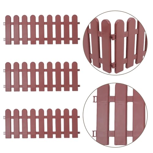 ORFOFE 4pcs Tortoise Enclosure Outdoor Pet Fence Mini Garden Fence 50x20cm Brown Decorative Animal Barrier for Lawn Yard Turtles Reptile Playpen