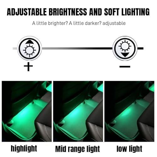 Car LED Strip Lights, Car Interior Lights, Footwell Lighting for Car with App and Wireless Remote Control, Ambient Lighting Car with Charger Music Sync, Universal for Cars Trucks SUVs