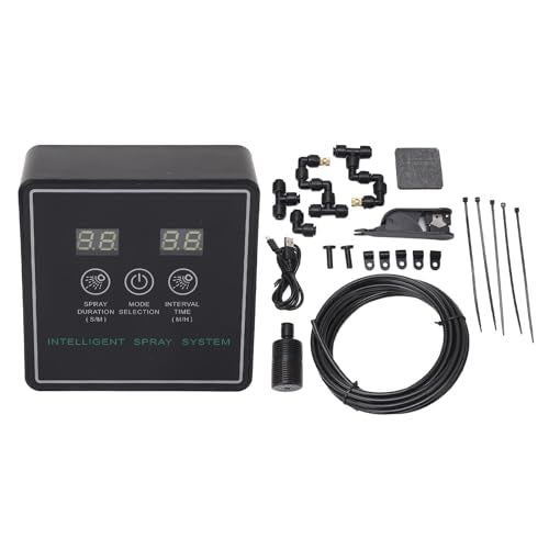 Reptile Fogger Smart Spray System, Reptile Automatic Humidifier with 360 Degree Adjustable Misting Nozzles, Intelligent Timing Cycle Sprayer for Terrarium Rainforest