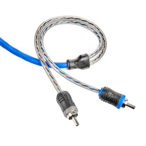 NVX® XIV26 19.69 ft (6 Meter) Oxygen Free Copper 2-Channel Twisted Pair V-Series Car Audio RCA Audio Interconnect Cable with Shielded Noise Reduction and Split-tip Silver-Plated Ends - size: 2 Channel-20 ft.