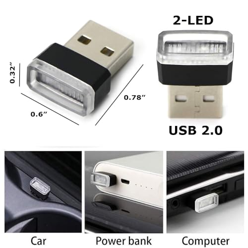 iJDMTOY USB Mini LED Car Interior Ambient Atmosphere Accent Lighting Kit - color: Red