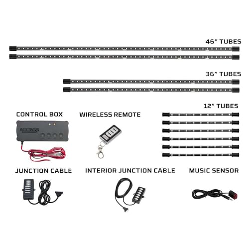 LEDGlow 10pc Million Color Wireless LED Car Underglow & Interior Light Kit