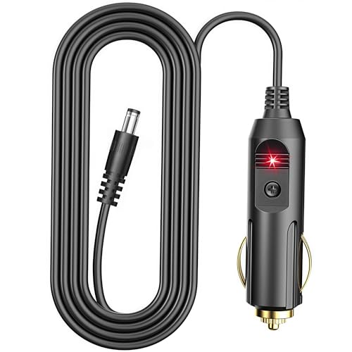 DC 5.5x2.1mm Car Cigarette Lighter Power Cord,6.5ft 12V-24V Car Charger