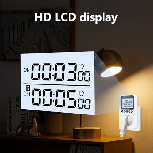 KETOTEK KTTS02 Digital Timer Outlet Plug in Timer Switch Socket Indoor Infinite Repeat Cycle Electrical Timer Switch, Countdown Timers for Lights,Aquarium,Pets Home Appliances