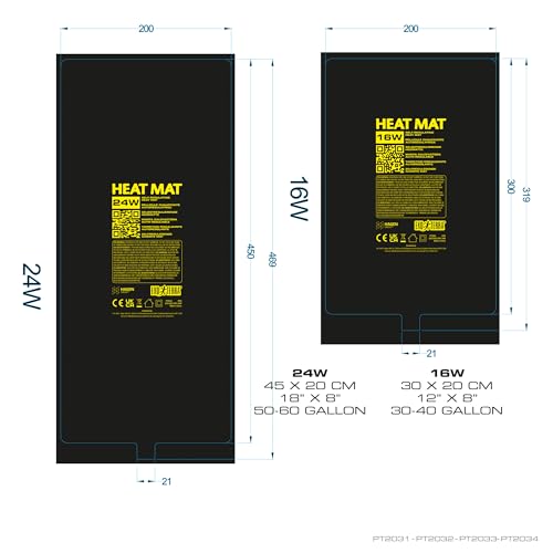 Exo Terra Heat Mat – Self-Regulating Reptile Heating Pad for Terrariums, Conductive Source for Reptiles & Amphibians, Fast Warm-Up, Safe & Energy Efficient, Even Distribution 16W