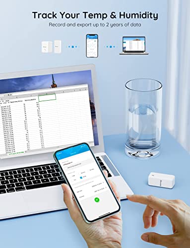 Govee WiFi Hygrometer Thermometer 6 Pack H5100, Indoor Wireless Temperature Humidity Sensor Monitor with Remote App Notification Alert, 2 Years Data Storage Export, for Home, Greenhouse - style: BT Gateway + 6 Sensors