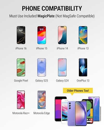Scosche MAGKIT MagicMount Magnetic Car Phone Mount for Dashboard, 360° Adjustable Magnet Head, Universal Cell Phone Holder for Car, Compatible with iPhone, Samsung, and All Devices (Pack of 2) - size: 2 Pack, style: Dash