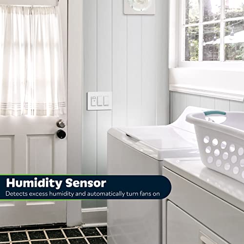 TOPGREENER Humidity Sensor and Fan Control Switch, Ventilation Fan Humidity Sensor Switch, Neutral Wire Required, TDHS5, 2-Pack (Wall Plate Included) - color: White
