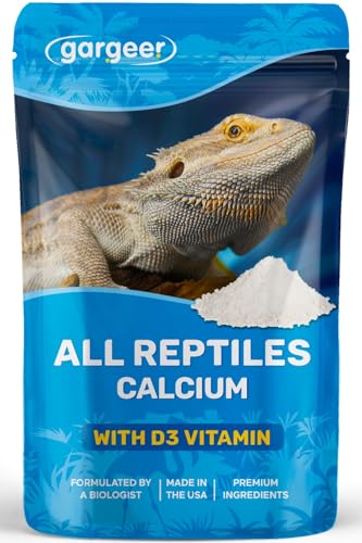Gargeer 4oz All Reptile Calcium Powder with Vitamin D3, Phosphorus-Free, Ultrafine Powder, Pure Dust & Ready to Use for All Reptiles, Lizards & Amphibians Supplement. Made in the USA. Enjoy !