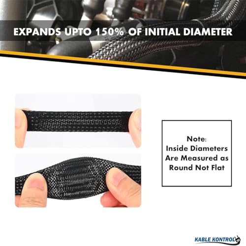 Kable Kontrol PET Expandable Braided Sleeving 1-1/2” Inch 200’ Ft - Gray - color: Gray, size: 1-1/2”- 200' FT