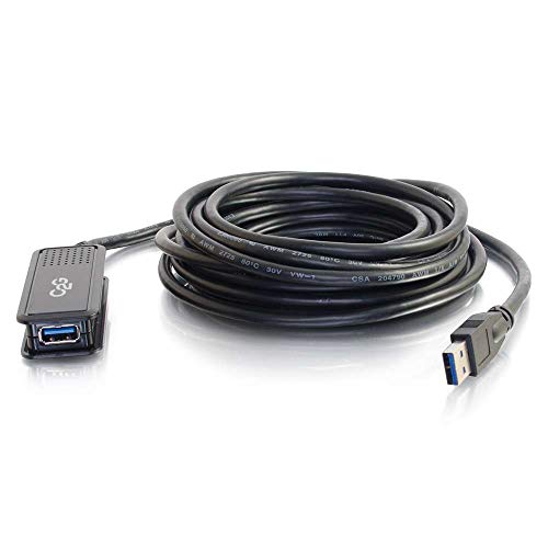 C2G/Cables to Go 39939 5M USB 3.0 USB-A Male to Usb-A Female Active Extension Cable - color: Black, size: 16.4 Feet, style: USB A Male to A Female
