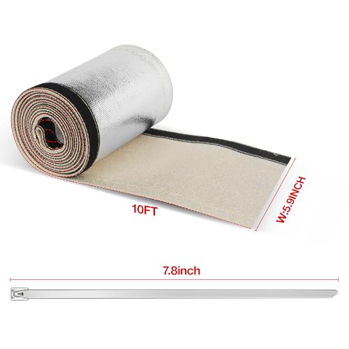 Heat Shroud Sleeve, 1-1/2" x 10FT Aluminized Hose & Cable Heat Shield - size: 1-1/2" I.D. x 10FT