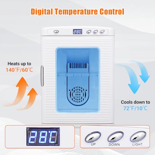 White 25L Reptile Incubator, Science Lab Incubator, Small Egg Hatching, 5-60℃ Cooling & Heating, AC/DC Dual Power, Portable for Home/Lab/Vehicle