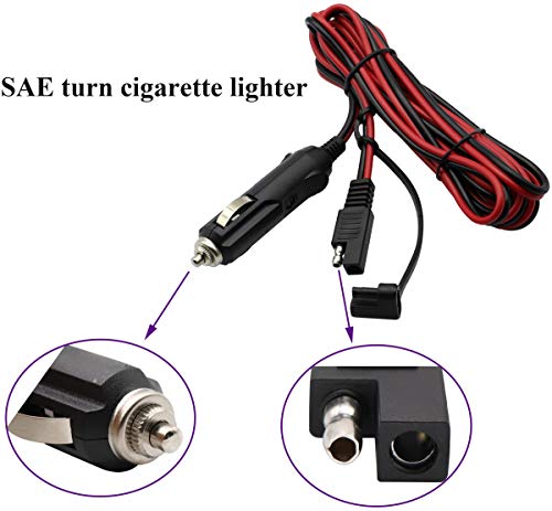 SAE to Cigarette Lighter Cable,16AWG 12V Cigarette Lighter Male Plug to SAE 2 Pin Quick Release Disconnect Connector Plug Adapter Extension Charging Cable with Fuse(2.4m/7.8ft-M) - color: 2.4m-Male