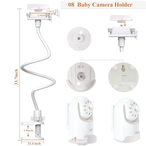 Baby Camera Mount Flexible Baby Monitor Holder Stan Shelf Compatible with Infant Optics DXR-8 and DXR-8 PRO Baby Monitor,Any Cameras with 1/4" Screw Stan(33.4 inch/Camera Not Included) - size: 33" for Infant Optics DXR-8 and DXR-8 PRO