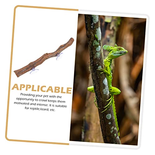 Reptile Climbing Branch Suction Cups Natural Grapevine Wood Lizard Toy for Terrarium Decor for Bearded Dragons and Geckos 12-inch Length