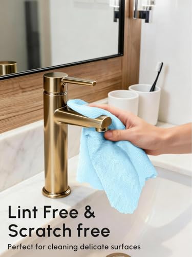 Microfiber Cleaning Cloths Roll 75 Pack 12x12 Inch Lint Free - color: Blue