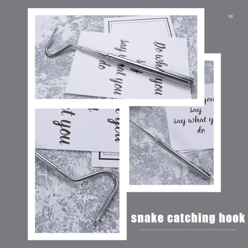 PRETYZOOM 2pcs Stainless Steel Retractable Snake Hook 71cm Snake Grabber Reptile Catching Tool for Safe Handling and Reptiles