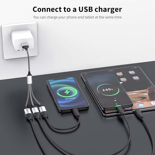 Fidioto USB Splitter Y Cable,USB 1 Male to 3 Female Extension Cord Connector, Three USB Port Extender Hub,Data&Charger Power Split Adapter for Mac,Laptop,PC,Xbox One Series X/S,PS4,PS5 - style: 1 in 3 out-20cm