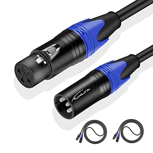 XLR Cable 3ft 2Pack Silver-Plated 3 Pins & 25ft 6Pack Color-Coded Connectors Gold-Plated 3 Pins Microphone Cables