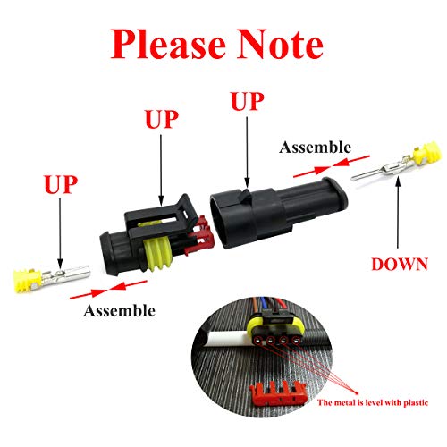 6 Pin Way Waterproof Electrical Wire Connector, 8 Kit Car Auto Electrical Connectors Series Terminals Water Resisted for Car, Truck, Boat(6 pin Connector) - size: 6 Pin connector--8 kit