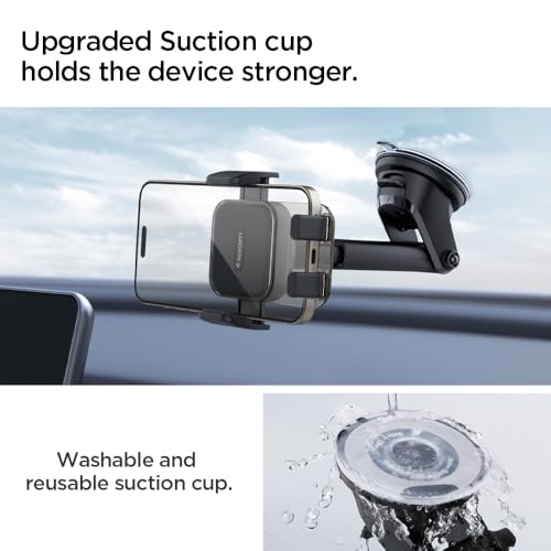 Spigen Telescopic Arm & Adjustable Grip Car Mount for Dashboard/Windshield - color: Black