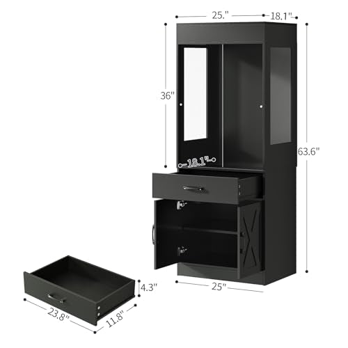 67 Gallon Reptile Tank with Stand,Reptile Enclosure with Cabinet for Lizards,Gecko,Skinks,Snakes,Reptile Terrarium with Power Outlet,Sliding Acrylic Doors,Bearded Dragon Tank Black CAGE001B - color: Black