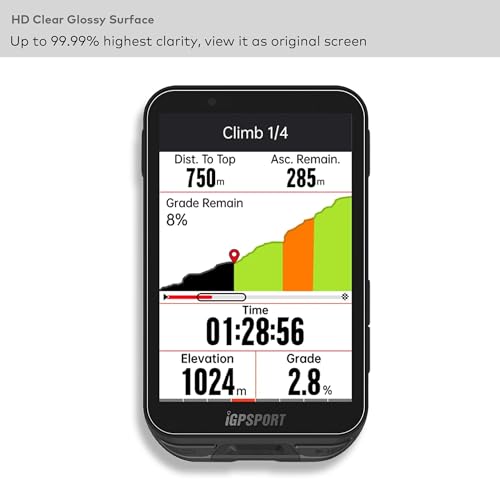 [3-Pack] INNOSURE Premium Silicone Case & Tempered Glass Screen Protector for iGPSPORT iGS800 - Cycling GPS Computer Anti-Drop, Durable (Grey) - color: iGS800 - Glass & Case Grey