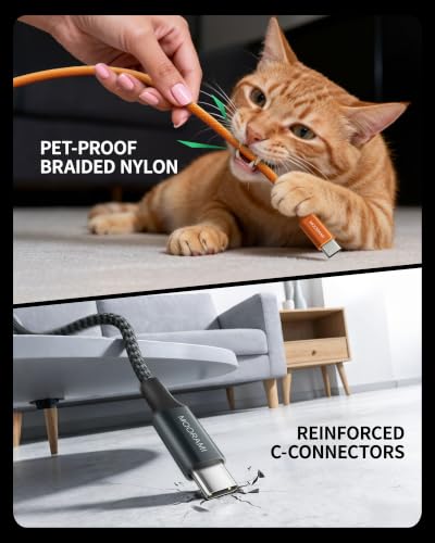 2-Pack 1.5ft 240W USB C to C Cable, Travel Station Laptop Hub - color: Orange, size: 1.5 ft (18 in)