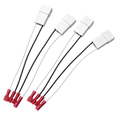 4 PCS Car Speaker Connector Harnesses, 72-7800 2 Pin Audio Modification Adapter, Plug and Play Door Speaker Harness, Compatible with Select Vehicle Models (Gray)