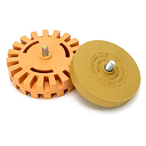 QWORK Car Decal Remover Wheel Set, for Removing Pinstripes, Stickers, Adhesive Vinyl Decals from Cars, Rvs, Boats and More