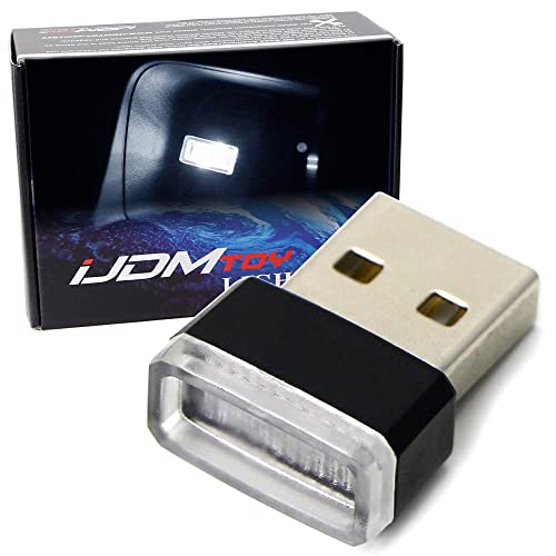 iJDMTOY USB Mini LED Car Interior Ambient Atmosphere Accent Lighting Kit - color: White