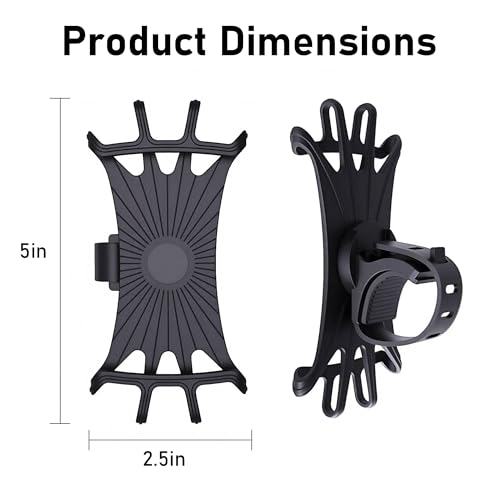 Black Bike & Motorcycle Phone Holder – 360° Rotating Universal Mount for iPhone, Samsung & Smartphones - color: Black
