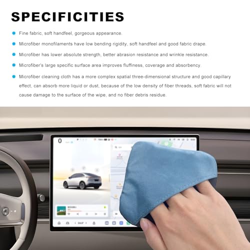 Ohleats Car Screen Cleaner, Microfiber Cleaning Pad - color: Blue&Gray,1Pcs