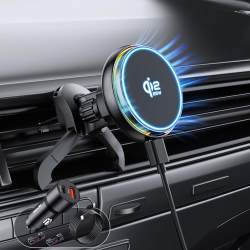 Tough On Qi2.2 25W for MagSafe Car Mount Charger, Wireless Car Charger