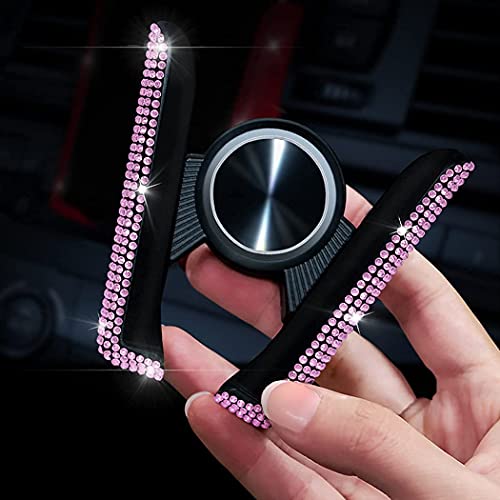 SUNCARACCL Pink Bling Car Phone Holder Diamond Car Vent Phone Mount - color: Pink