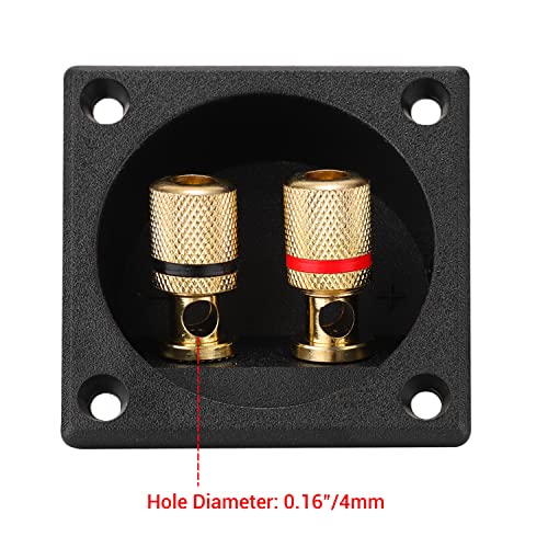Facmogu 2PCS 2.2 Inch 2-Way Speaker Box Terminal Cup with Banana Plugs - color: 2-way Square
