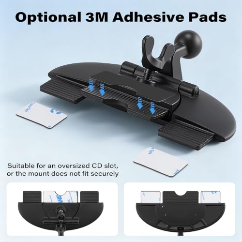 1Zero CD Slot Mount for Garmin GPS Navigator, 17mm Ball Mount Adapter