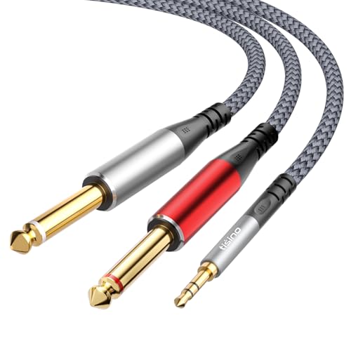 Tisino 3.5mm to 1/4" Adapter Stereo(L/R) Audio Splitter Cable, 10FT/3m - size: 10 ft
