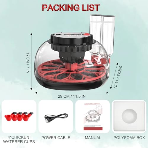 12-24 Egg Incubator with Automatic Egg Turning and Humidity Control,Water Refill,Egg Candler,Incubators for Hatching Chicken,Ducks,Goose,Quail,Pigeon,Parrot,Turkey for Farm, Home,Science Classroom