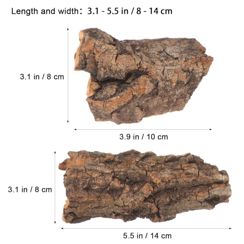 14Pcs Natural Cork Bark Reptile Bark Decor and Hideout 5.11X2.95In Climbing Platform for Leopard Gecko Snake and Lizard Habitat Accessories