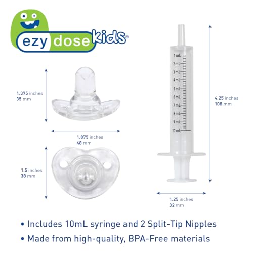 EZY DOSE Medicine Dispenser & Liquid Oral Syringe, Safe & Easy to Use, Precise Dosage for Distribution of Medication, Ideal for Liquids, Clear and Easy to Read Measurements, BPA-Free, Made in the USA - size: 10 mL + Silicone Spout