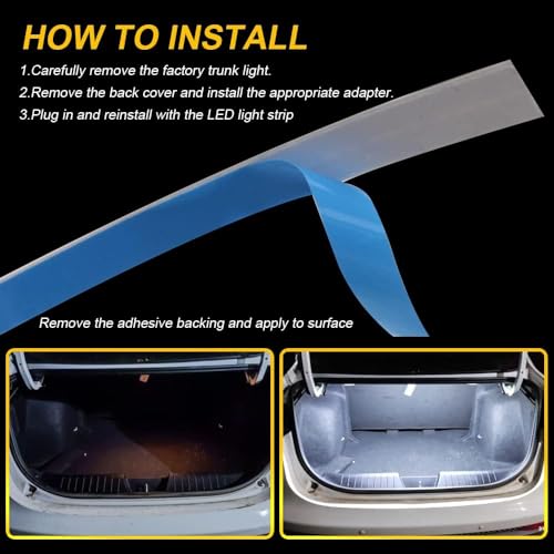 BMTxms LED Strip Light for Car Interior，40" 2835 SMD LED Trunk Light Super Bright White Universal Fit for Car Trunk Cargo Area - size: 40"/100cm-1pcs
