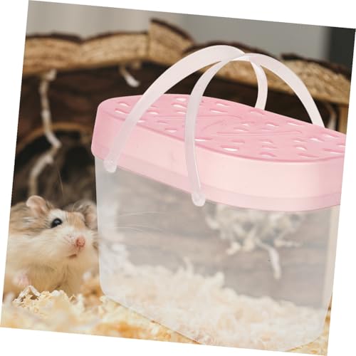 POPETPOP 2pcs Small Pet Plastic Carriers Portable Hamster Boxes Turtle Cases Handheld Reptile Travel Cages for Outdoor Use