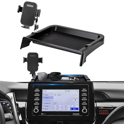 Car Phone Holder Fit for Toyota Camry 2021-2024 7-inch Screen with Dashboard Organizer Cell Phone Mount Holders Fit for Camry Accessaries Fixed Clip Hands-Free &360°Rotation(Not Fit 9 inch) - size: 21-24 Toyota Camry