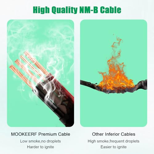 8/3 Wire with Ground - 10FT NM-B 8 Gauge Non-Metallic Sheathed Cable 100% Pure Copper 8 AWG 3 Conductor Residential Indoor Wire for Outlets, Switches, Other Loads and Lighting Wiring Projects etc. - size: 10FT, style: 8AWG/3