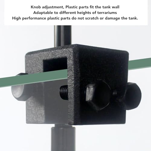 Reptile Lamp Light Stand, Adjustable Height Multi Angle Rotation Reptile Lamp Stand Strong Fixing Easy to Assemble Stable for Lizards for Brooder Boxes (US Plug 110V)